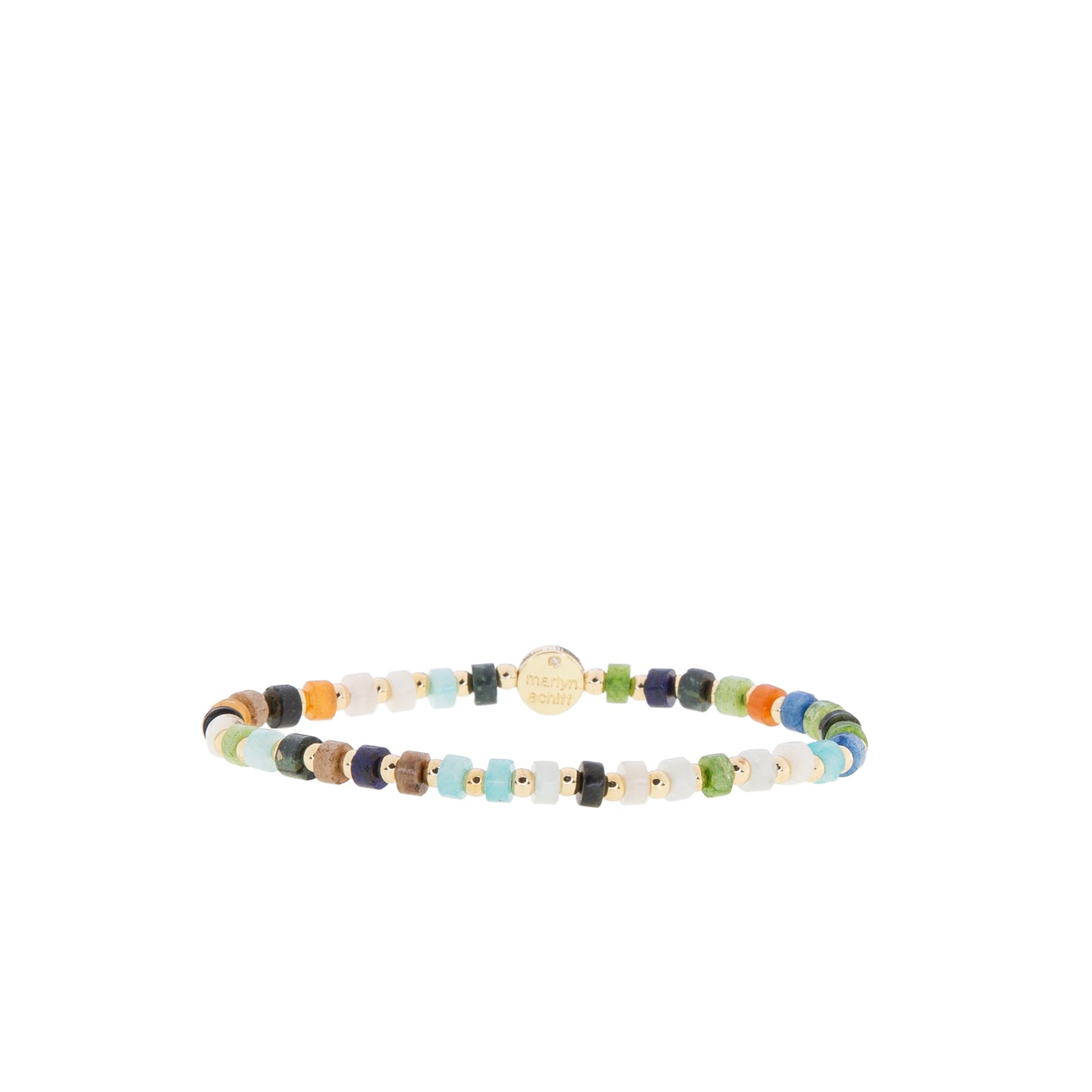 Natural Stone Disc Stretch Bracelet