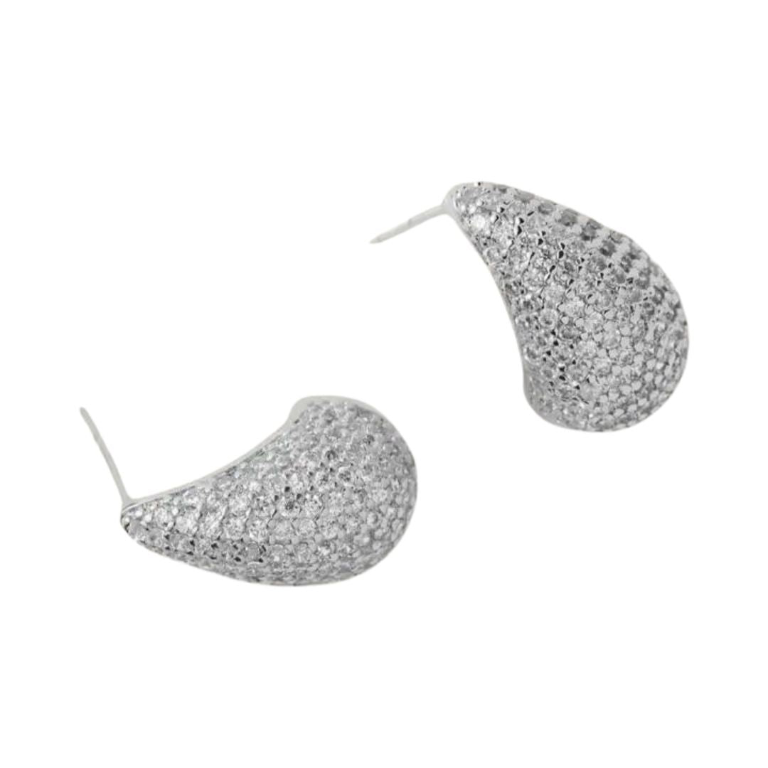 Pave Teardrop Hoops