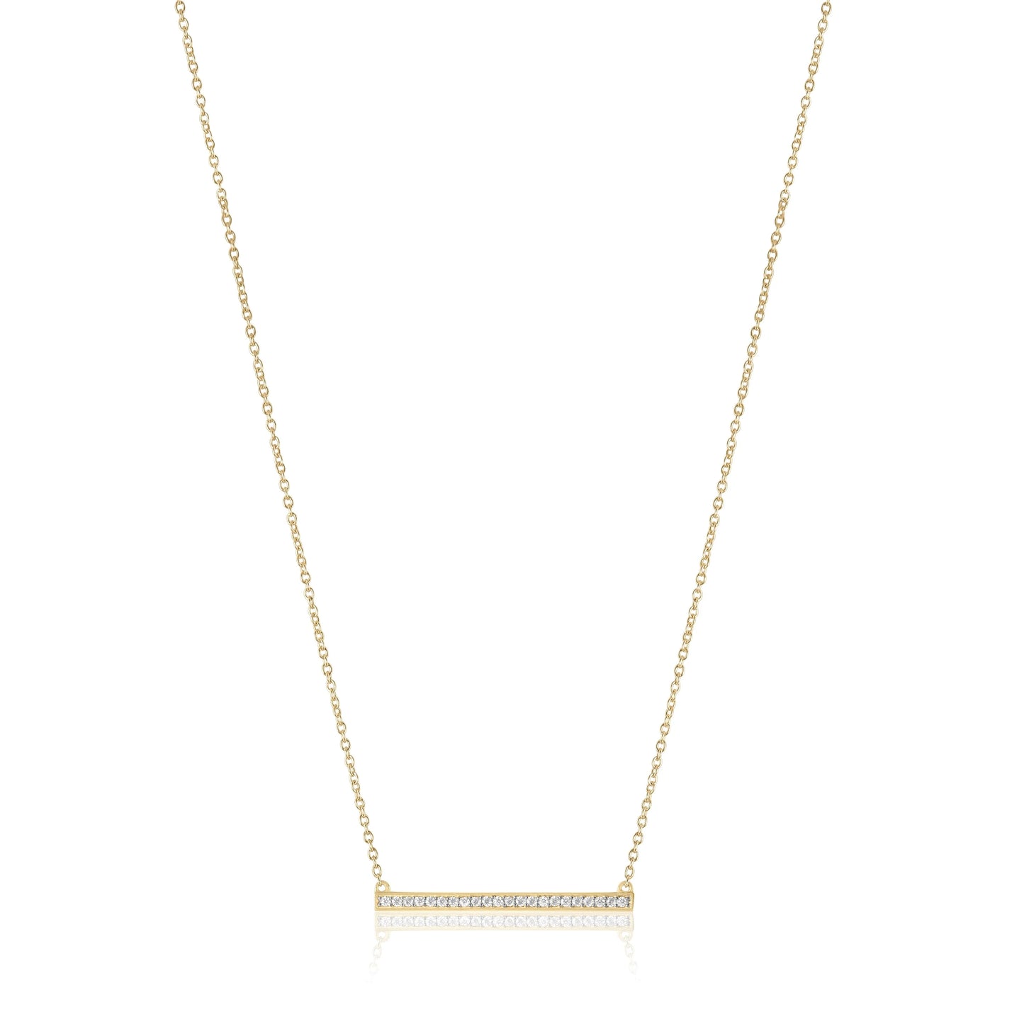 White Zircon Pave Bar Necklace