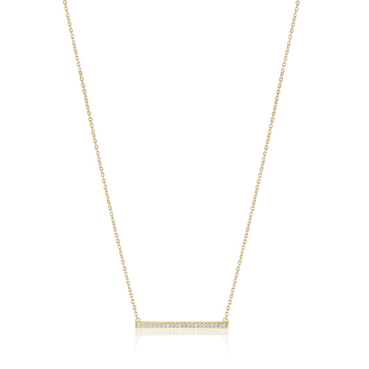 White Zircon Pave Bar Necklace