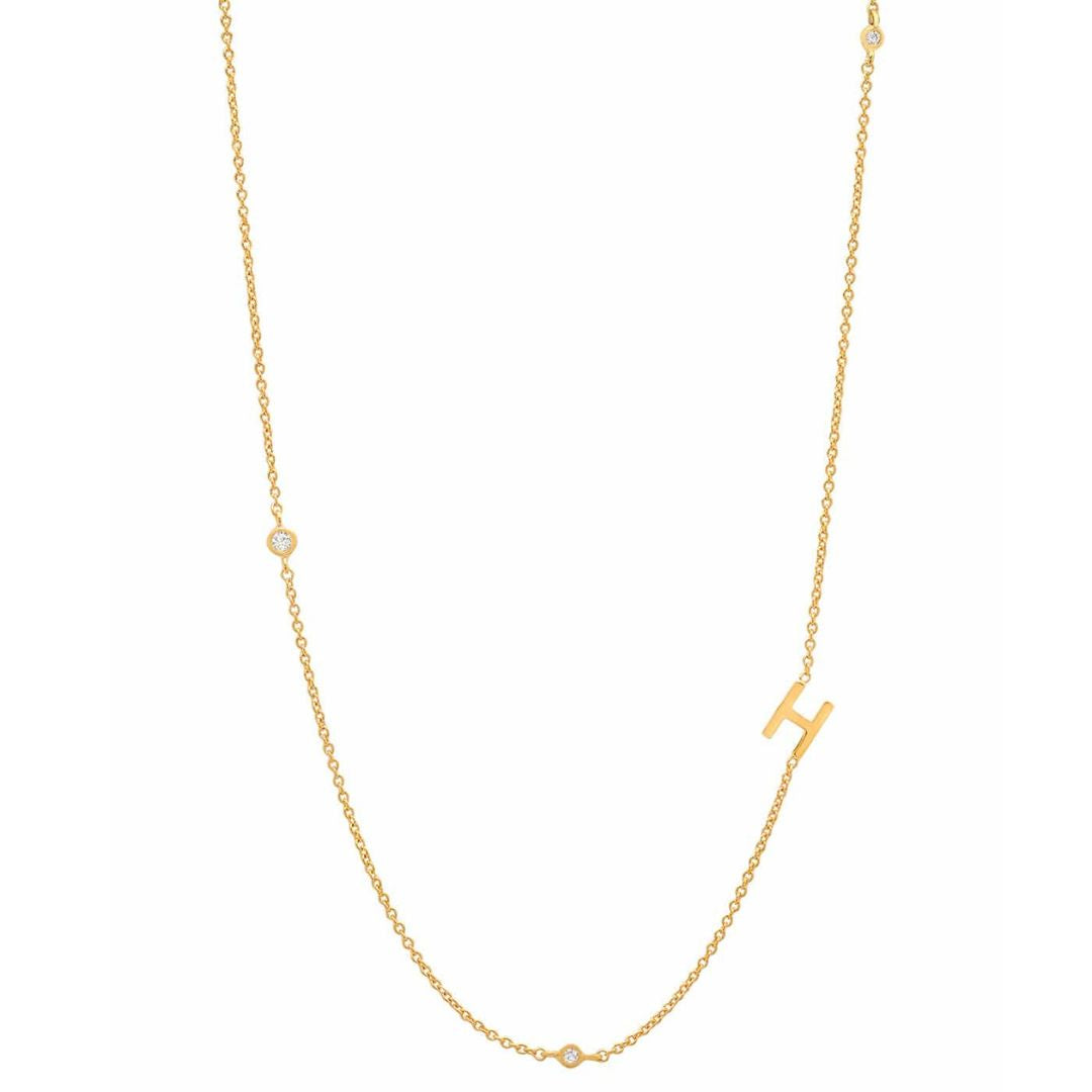 Delicate Sideways Initial Necklace