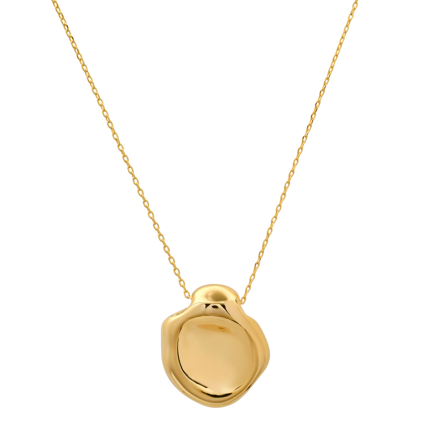 Gold Molten Pendant Necklace