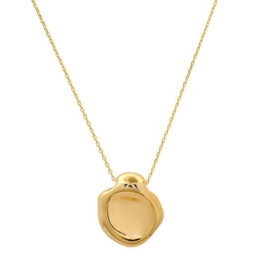 Gold Molten Pendant Necklace