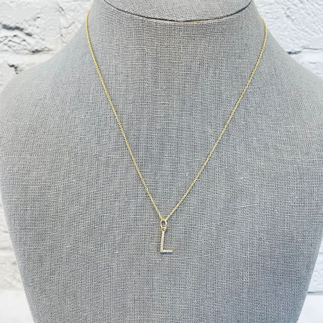 CZ Initial Charm Necklace