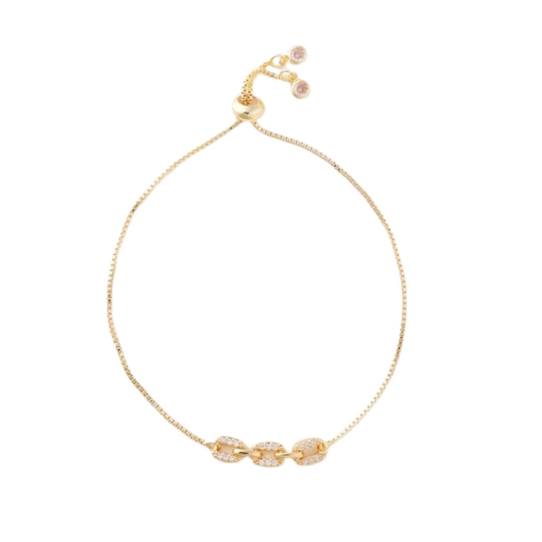 Chloe Gem Chain Gold Slider Bracelet