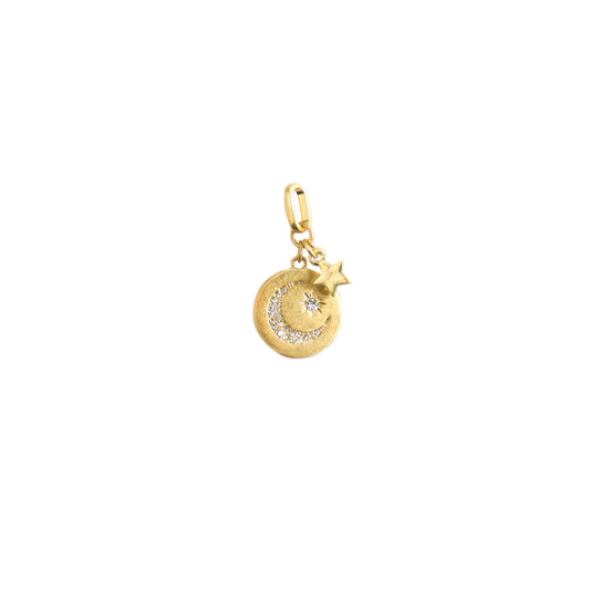 Moon & Star Disc Charm