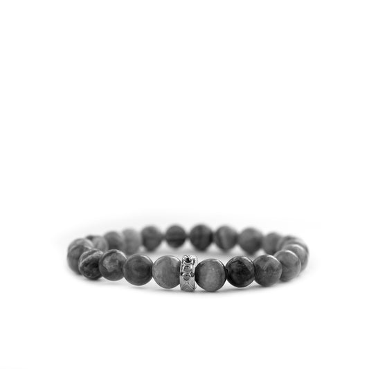 Pave Rondelle Natural Stone Bracelet