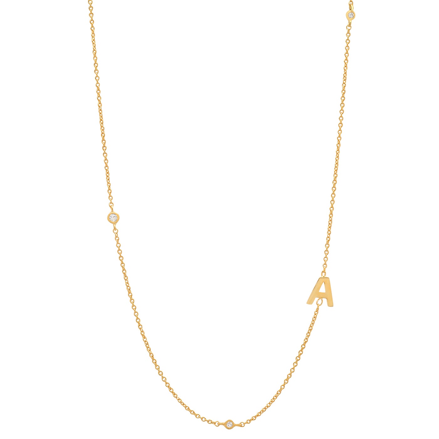 Delicate Sideways Initial Necklace