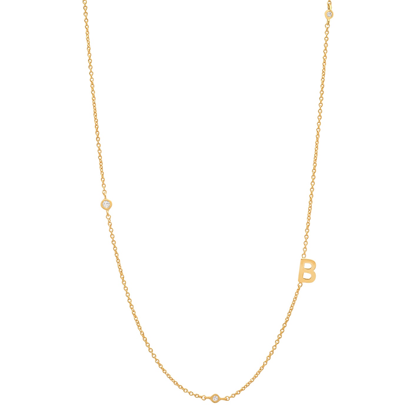 Delicate Sideways Initial Necklace