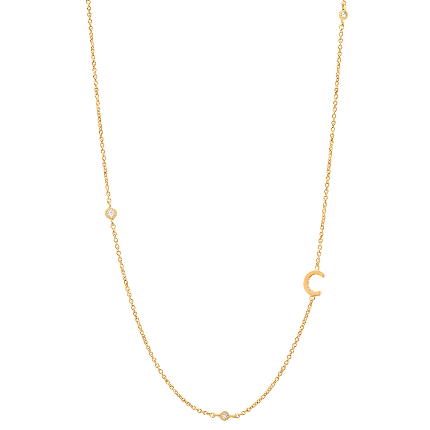 Delicate Sideways Initial Necklace