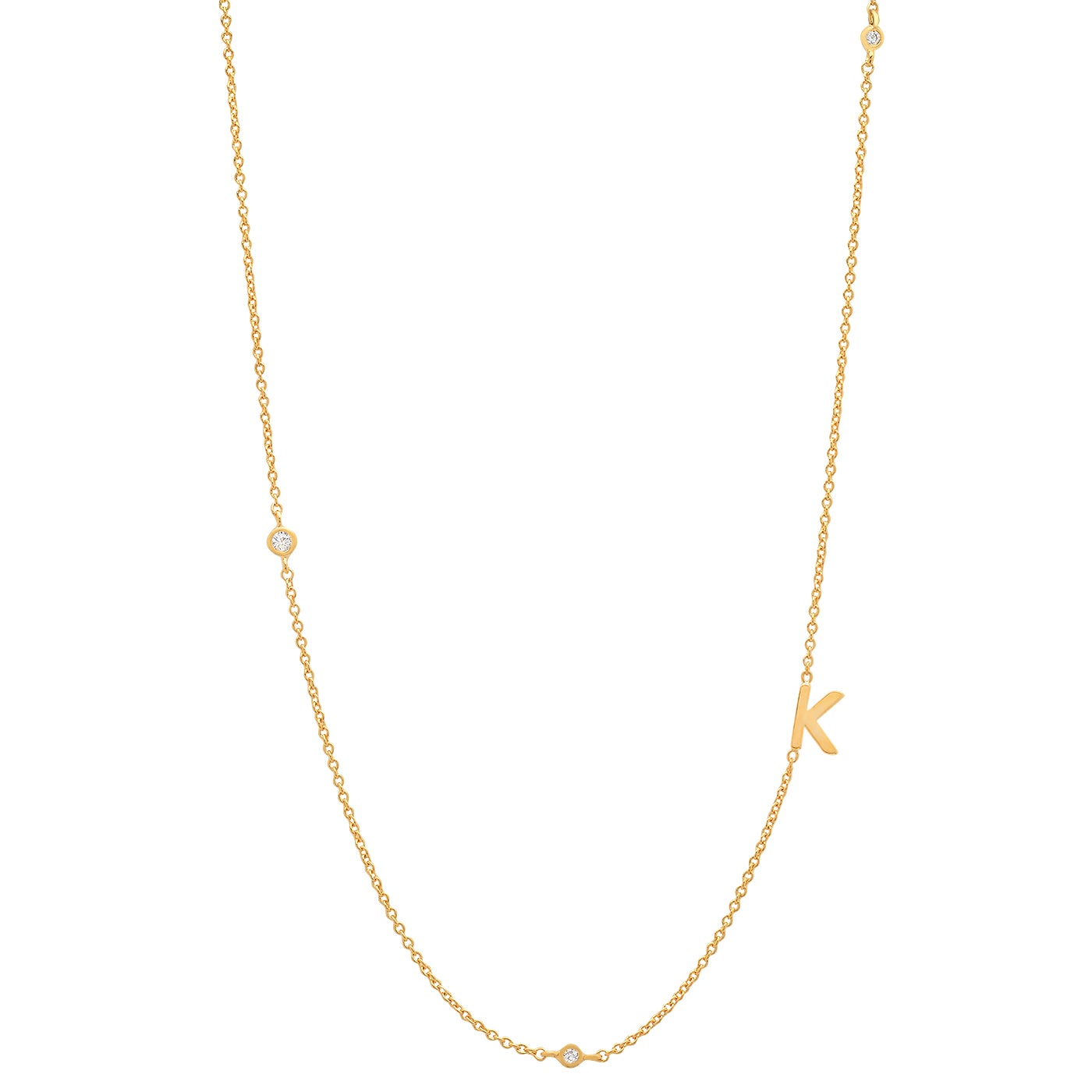 Delicate Sideways Initial Necklace