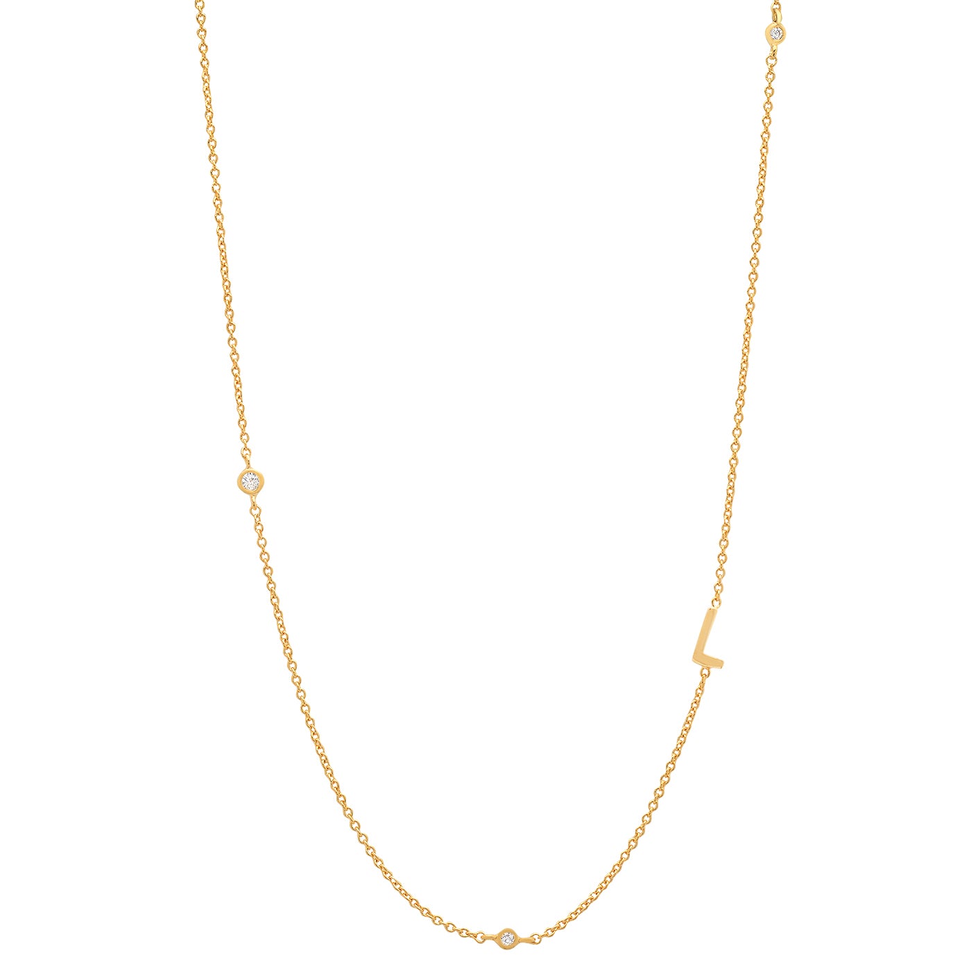 Delicate Sideways Initial Necklace