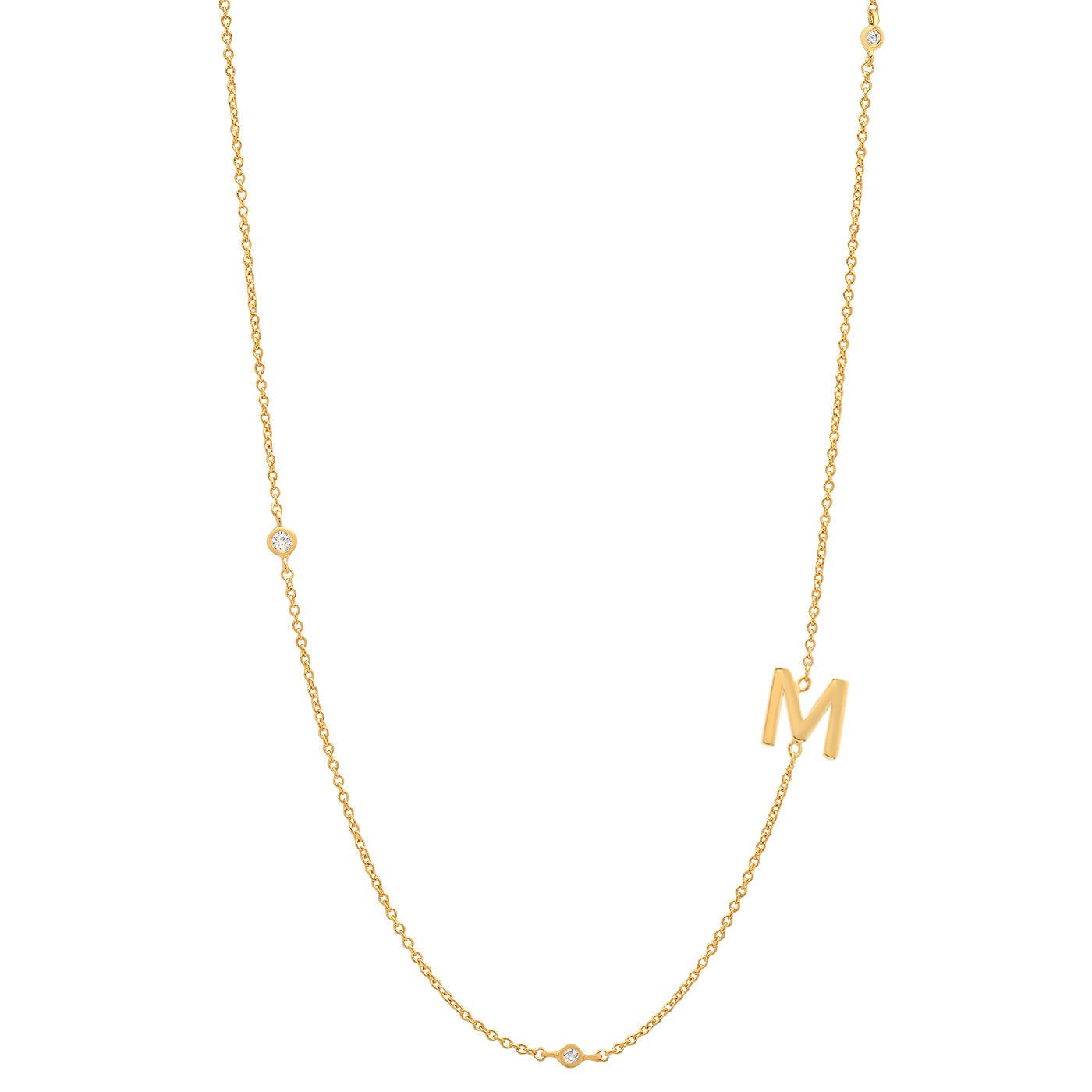 Delicate Sideways Initial Necklace