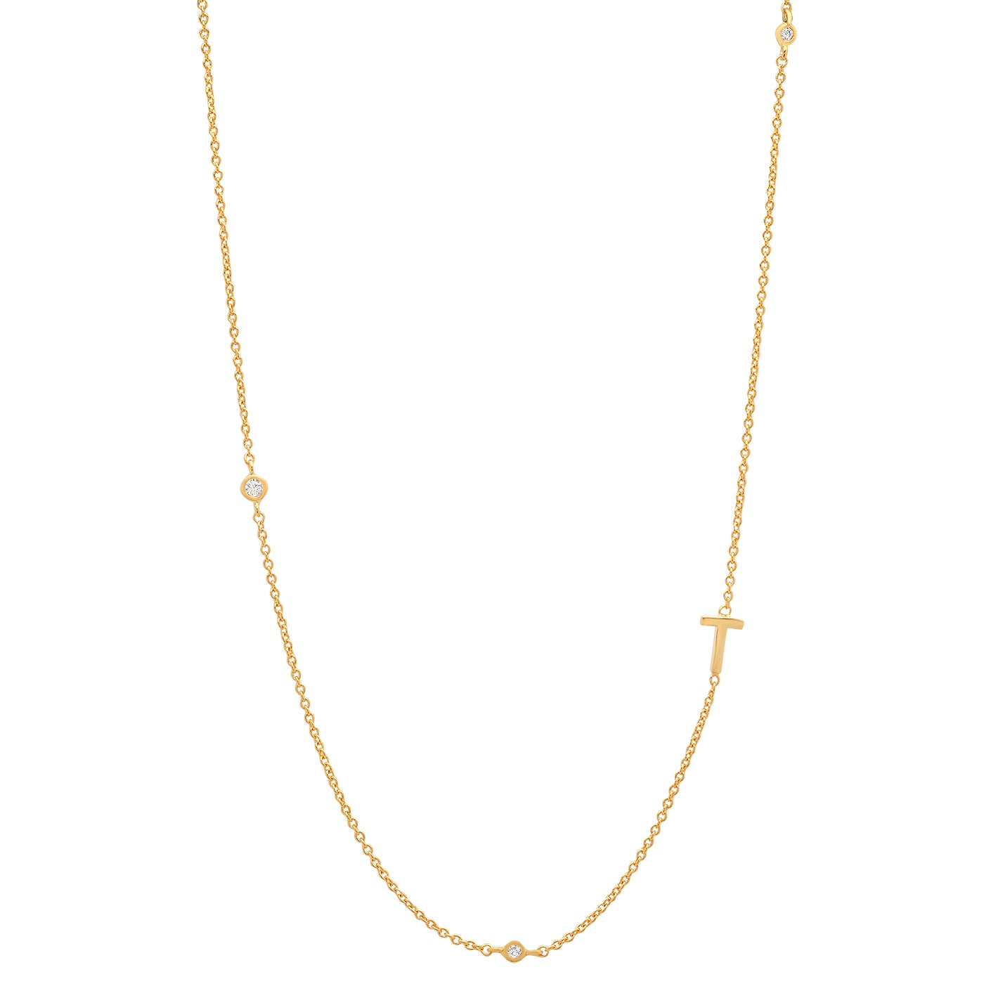 Delicate Sideways Initial Necklace